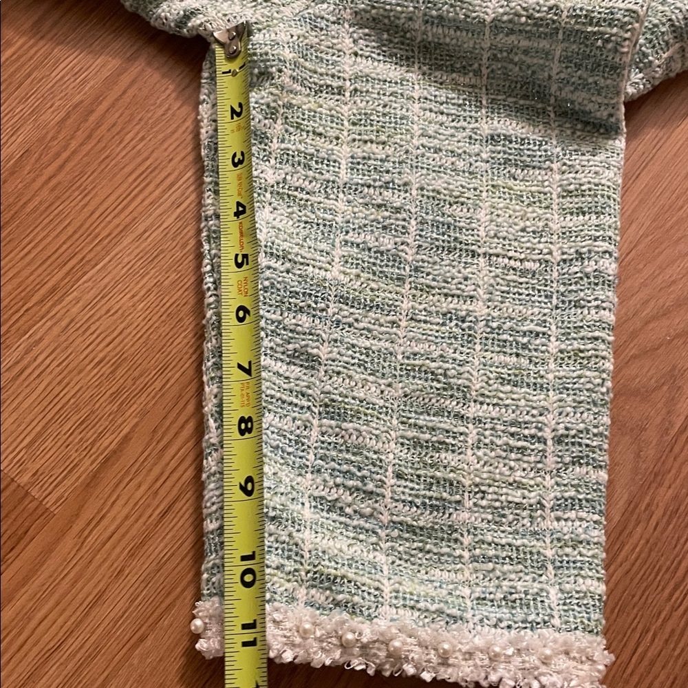 Alfred Dunner Mint Textured Blouse with White Edging - Picture 8 of 8